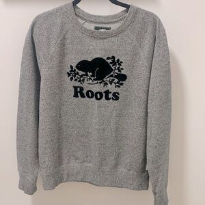 ROOTS women’s salt and pepper sweater (L)